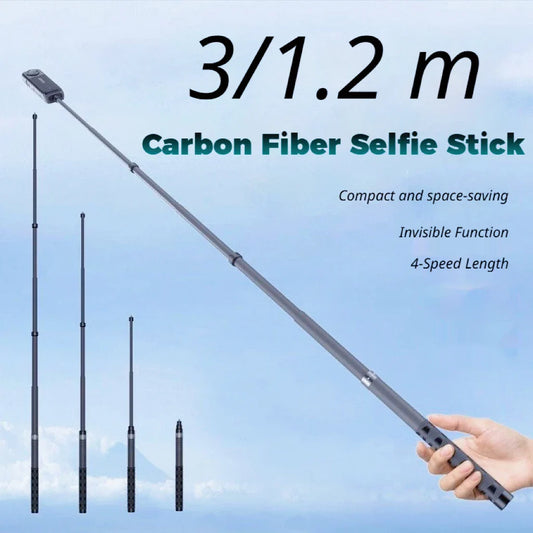 Carbon Fiber Invisible Selfie Stick 1.2M–3M | DJI Insta360 Camera Selfie Stick Oasis Select