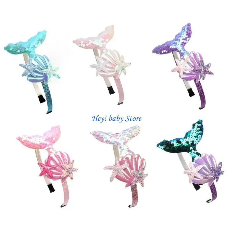 Girls Mermaid Seashell Headband | Birthday Party Hair Accessory