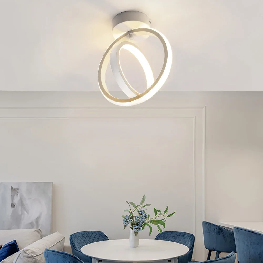 Modern 2-Ring LED Ceiling Light | Kitchen, Office & Balcony