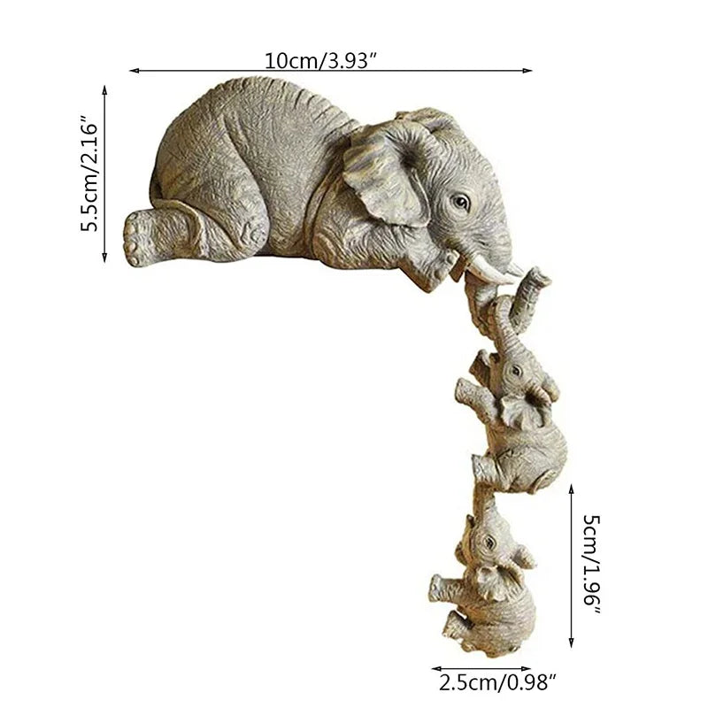 Elephant Resin Ornaments Exquisite Stone Elephant Statues Landscape Design Mini Living Room Garden Decorations Resin Handicrafts Peaceful Pleasures Health and Wellness