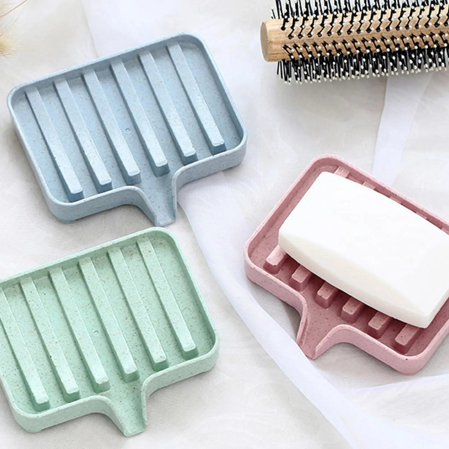 Eco-Friendly Soap Dish with Drain Tray | Bathroom Soap Holder