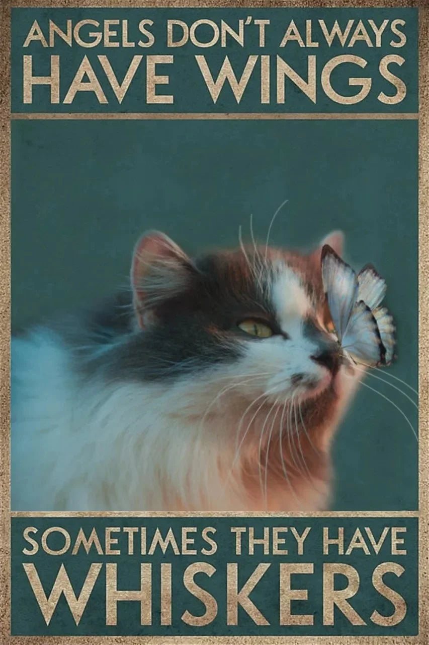 Funny Christmas Cat Vintage Canvas Poster | Retro Wall Art Print Canvas Wall Art Print Peaceful Pleasures Health and Wellness ZLH5549 100x150cm No Frame