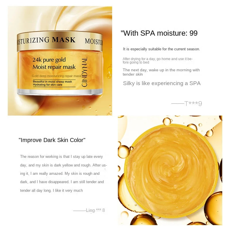 24K Gold Sleeping Mask – Hyaluronic Acid Anti-Aging Night Mask