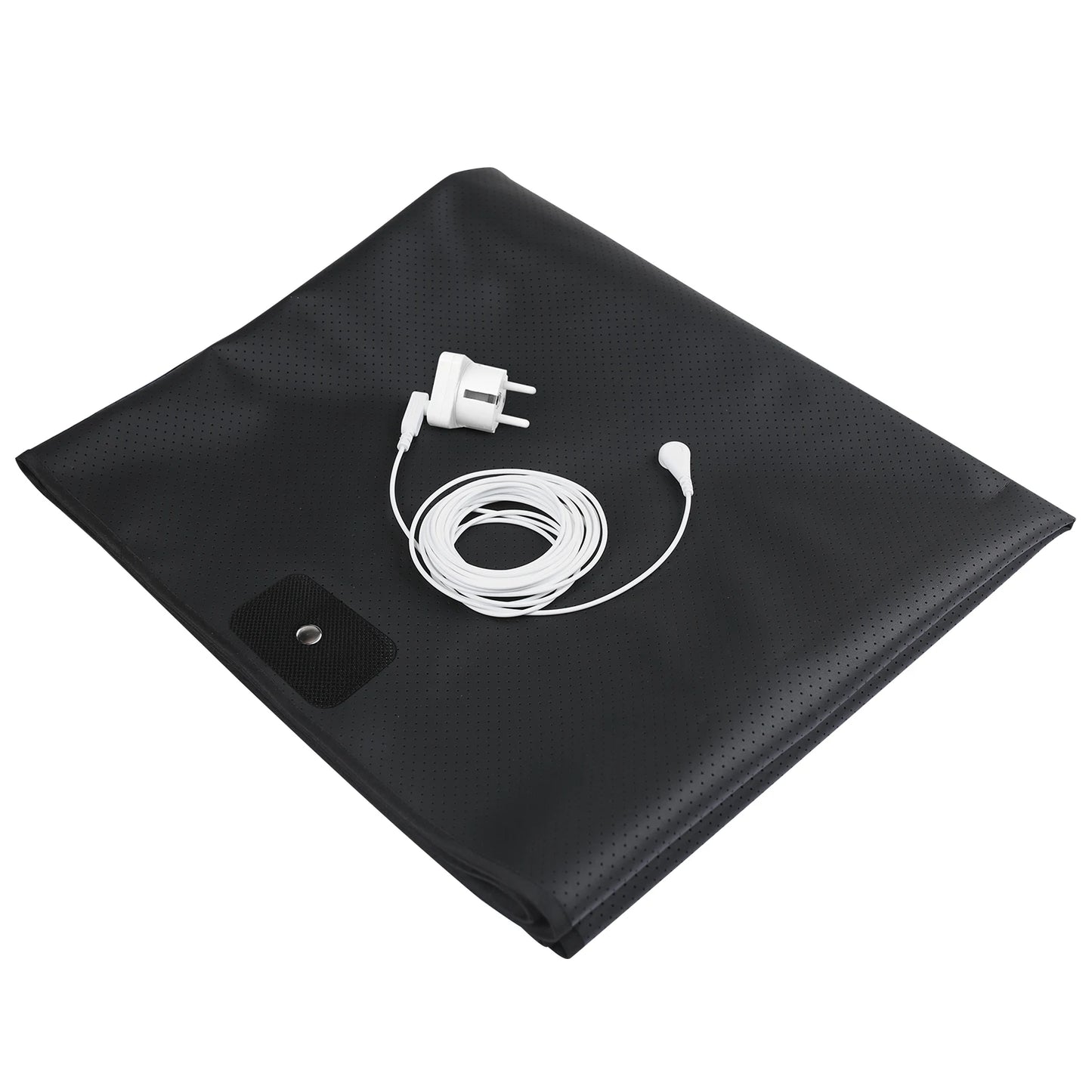 Grounding Bed Mat PU Leather with grounding Cord for Sleep Improve Stress Pain Relief Foot Health Mat Pad for Bed Floor Peaceful Pleasures Health and Wellness EU Plug 68CMx100CM