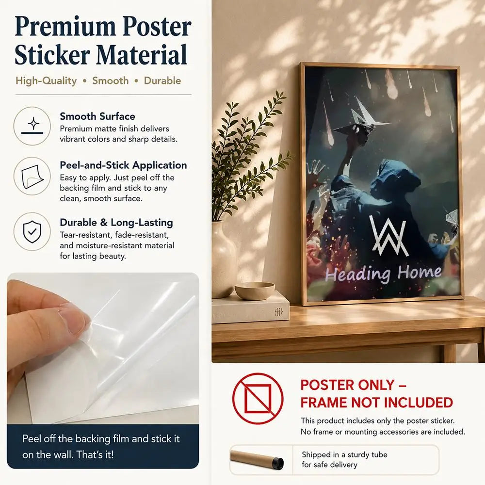 Alan Walker HD Self-Adhesive Waterproof Wall Art Poster Wall Art Poster Peaceful Pleasures Health and Wellness