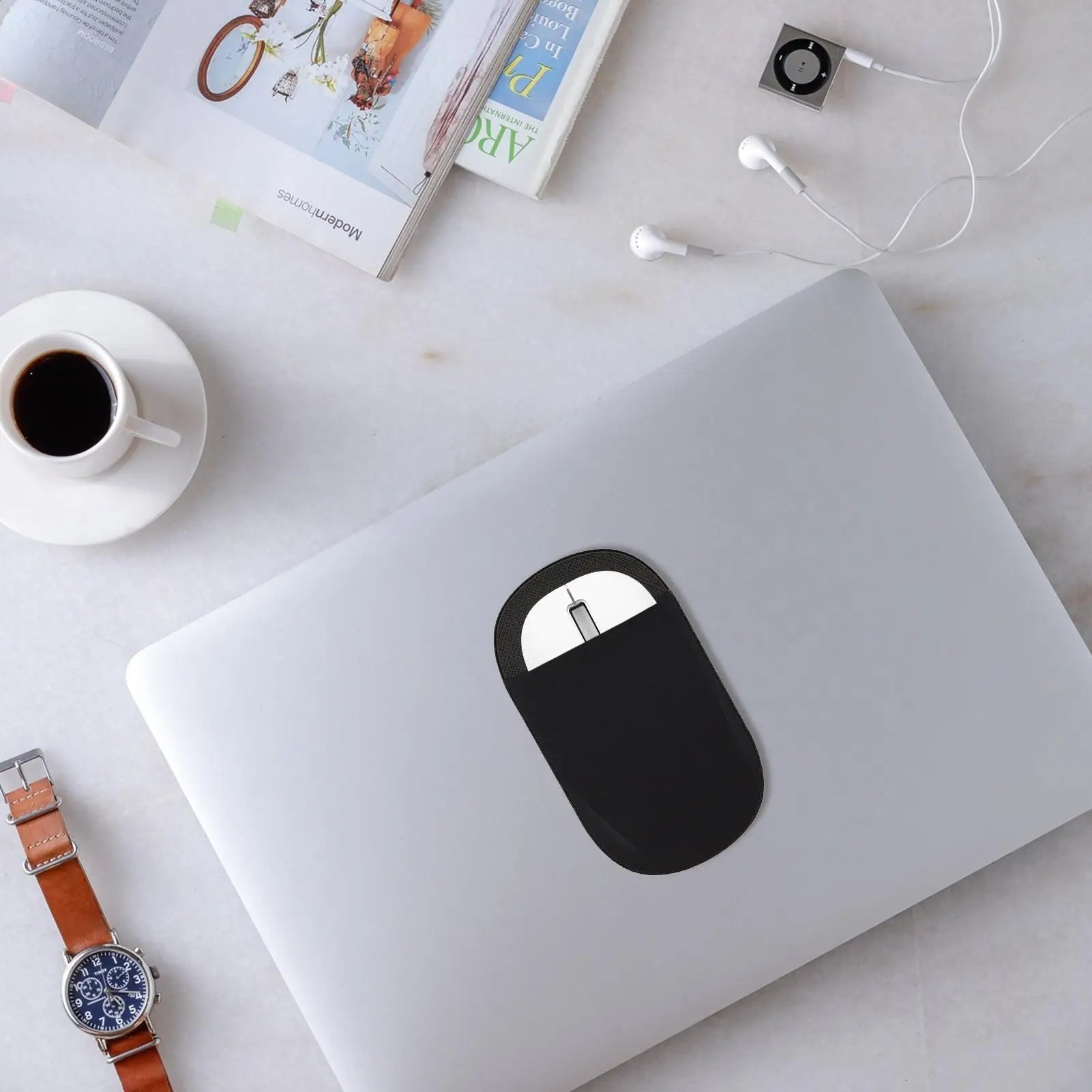Reusable Adhesive Mouse Pouch For Laptop, Universal Stick-On Wireless Mouse Holder For MacBook, Tablet, No Glue Residues Peaceful Pleasures Health and Wellness