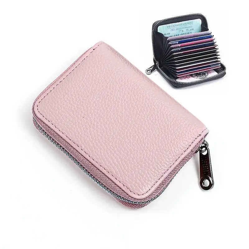 PU Leather Zipper Card Wallet – Multi-Slot Coin Purse Unisex