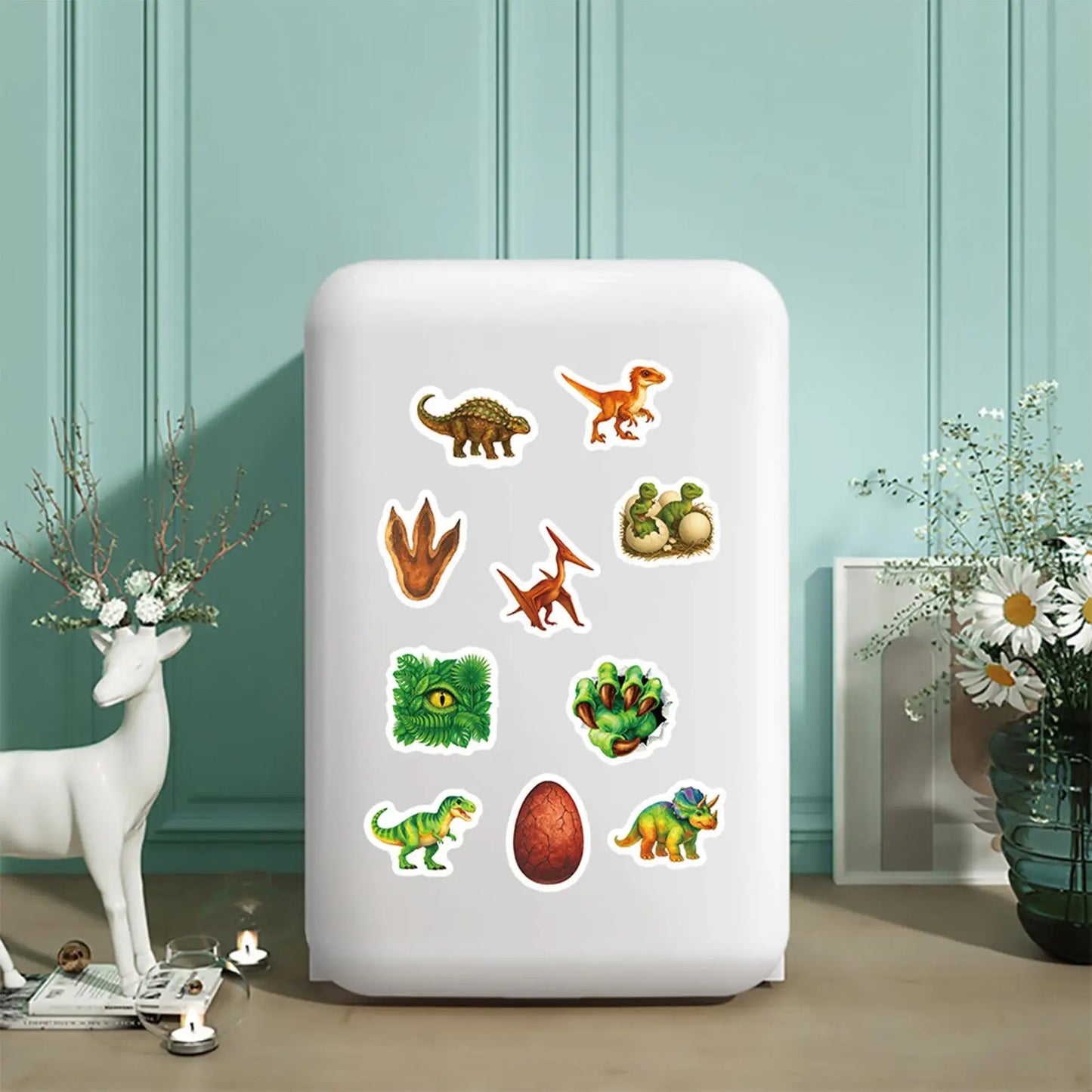 Animal Sticker Rolls Adhesive Cute Dinosaur Decal Adhesive Cute Animal Tag Decals For Bread Bags Box Phone Case Handicrafts Wall Peaceful Pleasures Health and Wellness