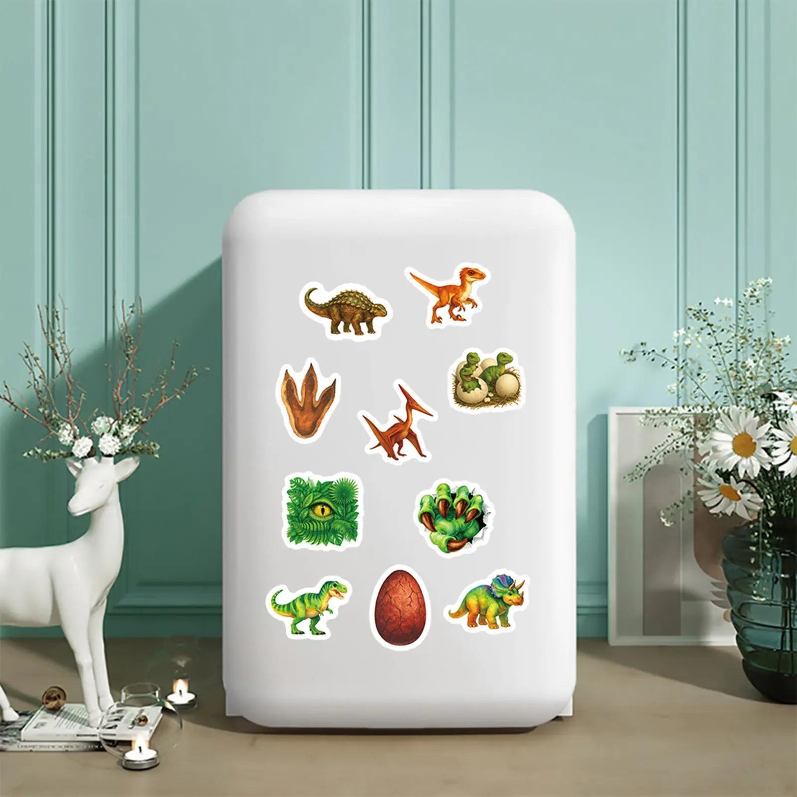 Animal Sticker Rolls Adhesive Cute Dinosaur Decal Adhesive Cute Animal Tag Decals For Bread Bags Box Phone Case Handicrafts Wall Peaceful Pleasures Health and Wellness