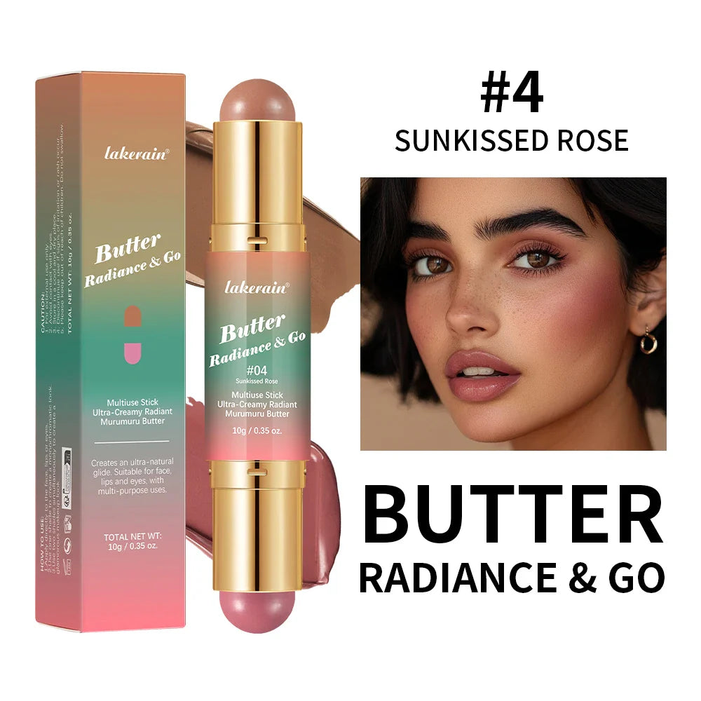 Dual-Ended Blush & Bronzer Stick – 3-in-1 Creamy Matte Makeup