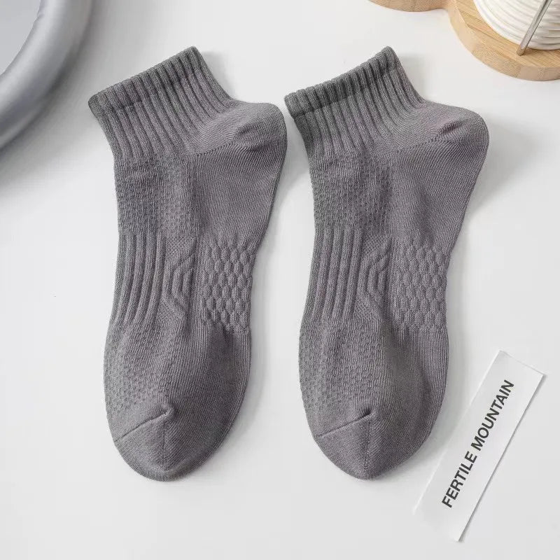 Men's Warm Cotton Short Socks – Black & White Business Sport Set
