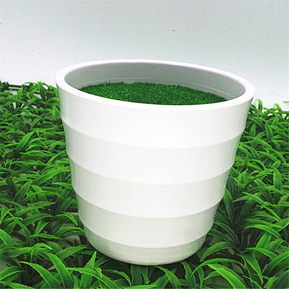 Artificial Pot Plants Nursery Lawn Vase White Plastic Thick Flower