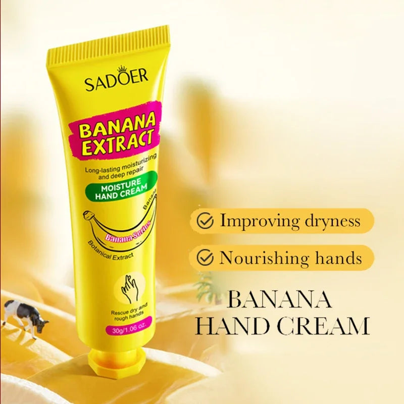 Sadoer Banana Hand Cream – Moisturizing & Brightening Set