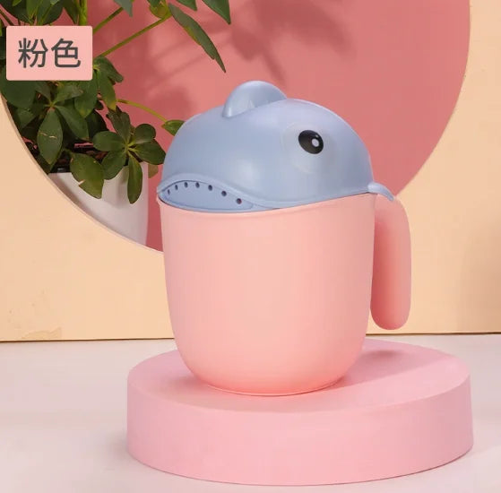 multi-functional Clownfish Shampoo Cup Baby Shampoo Rinser Cup Children Washing Head Rinse Cup Bathroom Shower Sprinkler Spoons Peaceful Pleasures Health and Wellness Pink