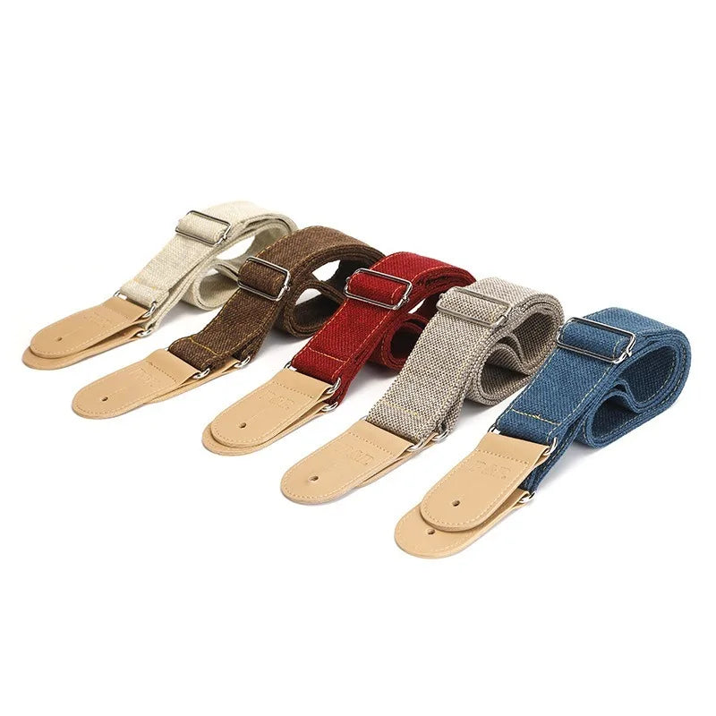 P Guitar Strap Leather Acoustic Widening Straps Classical Wooden