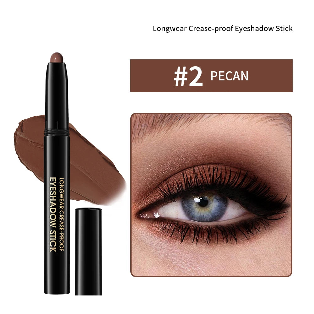 10 Colors Glitter Eyeshadow Stick 10 Counts Highlighter Eye Shadow Stick Set Colorful Eyeshadow Pencil Crayon Eyeliner Cosmetic Peaceful Pleasures Health and Wellness 2PECAN MATTE
