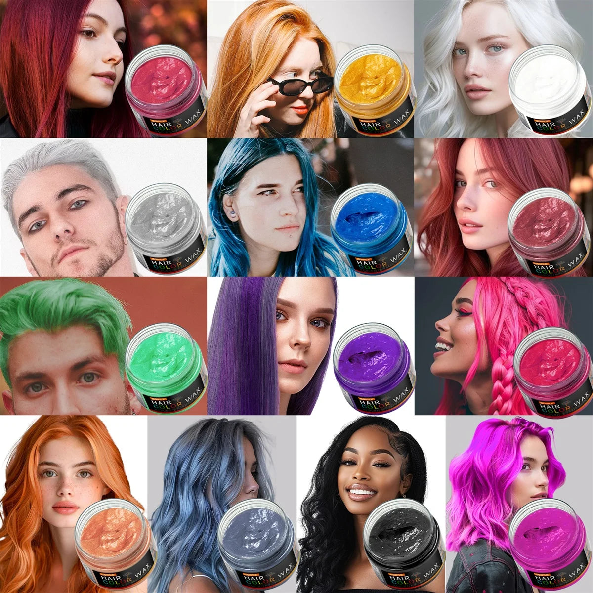 Valentine's Day DIY Hair Dyed Mud Hair Colour Wax Easy To Wash Coloring Cream One-time Hairs Beard and Eyebrows Colour Products Peaceful Pleasures Health and Wellness