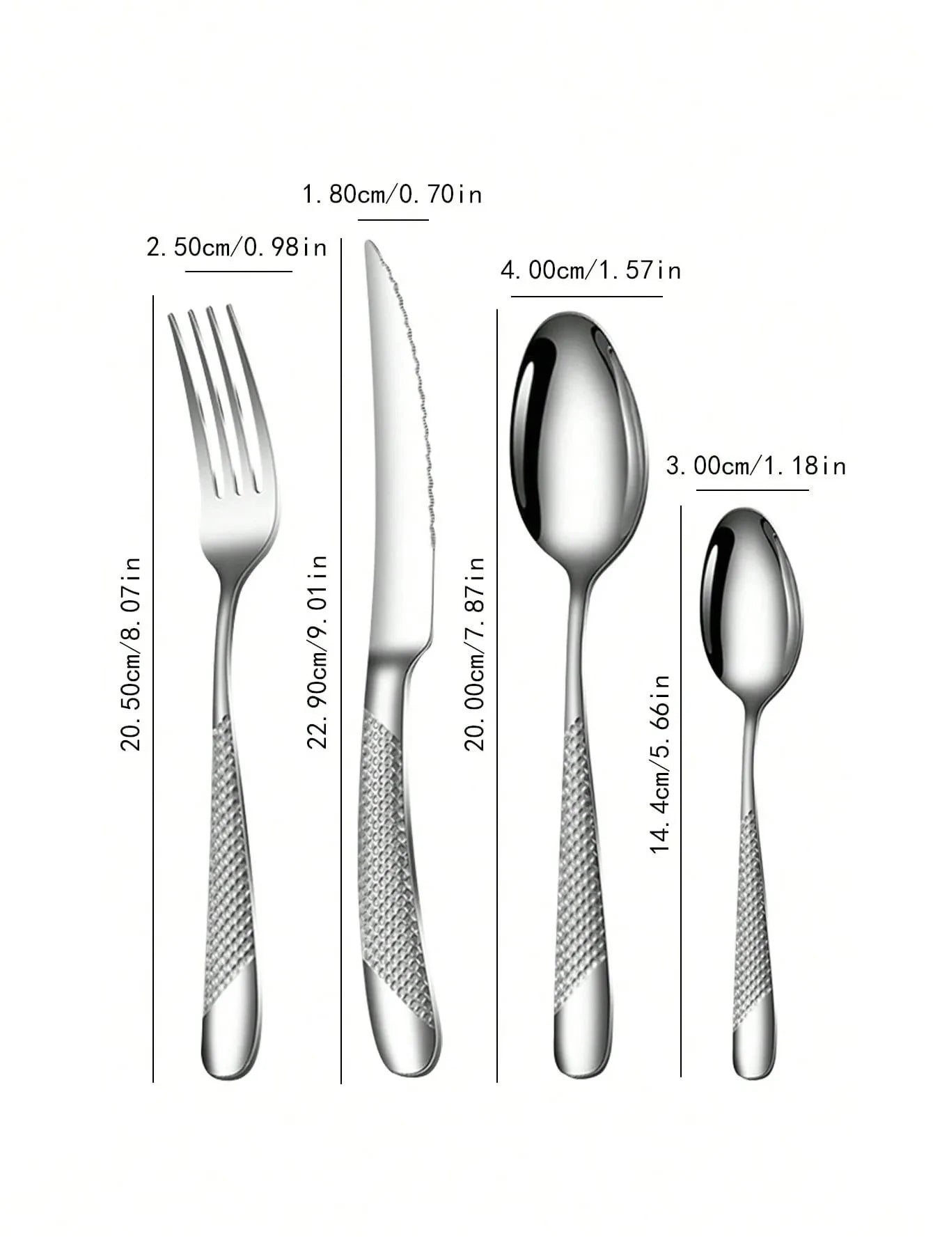 24-Piece Star Diamond Stainless Steel Cutlery Set – Knife, Fork & Spoon Set, Serves 6, Dishwasher Safe