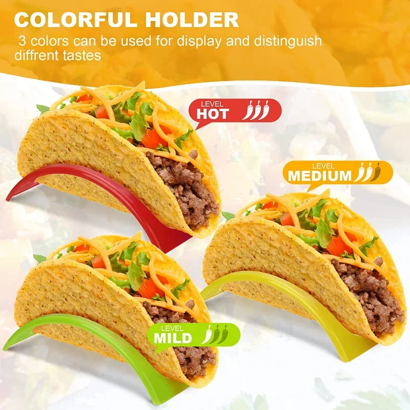 9-24pcs Taco Rack Pie Tools Plastic Durable Mexican Pancake Rack Tray Taco Holder Kitchen Supplies Protector Food Pallet Holder Peaceful Pleasures Health and Wellness 9pcs