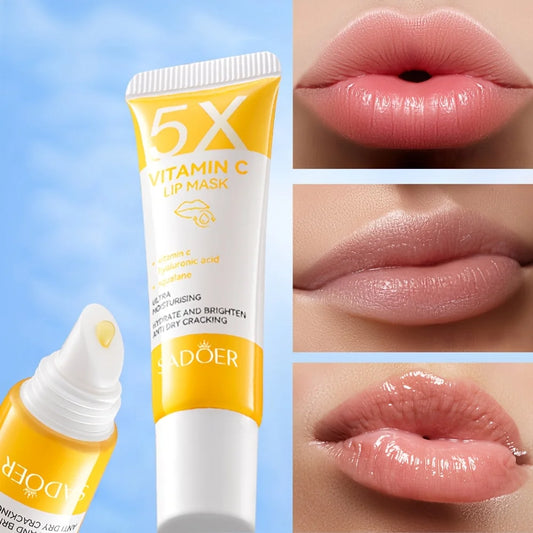 Vitamin C Lip Mask,Pink Tender Moisturizing Nourishing And Hydrating Lip Balm 10gx1pc Peaceful Pleasures Health and Wellness