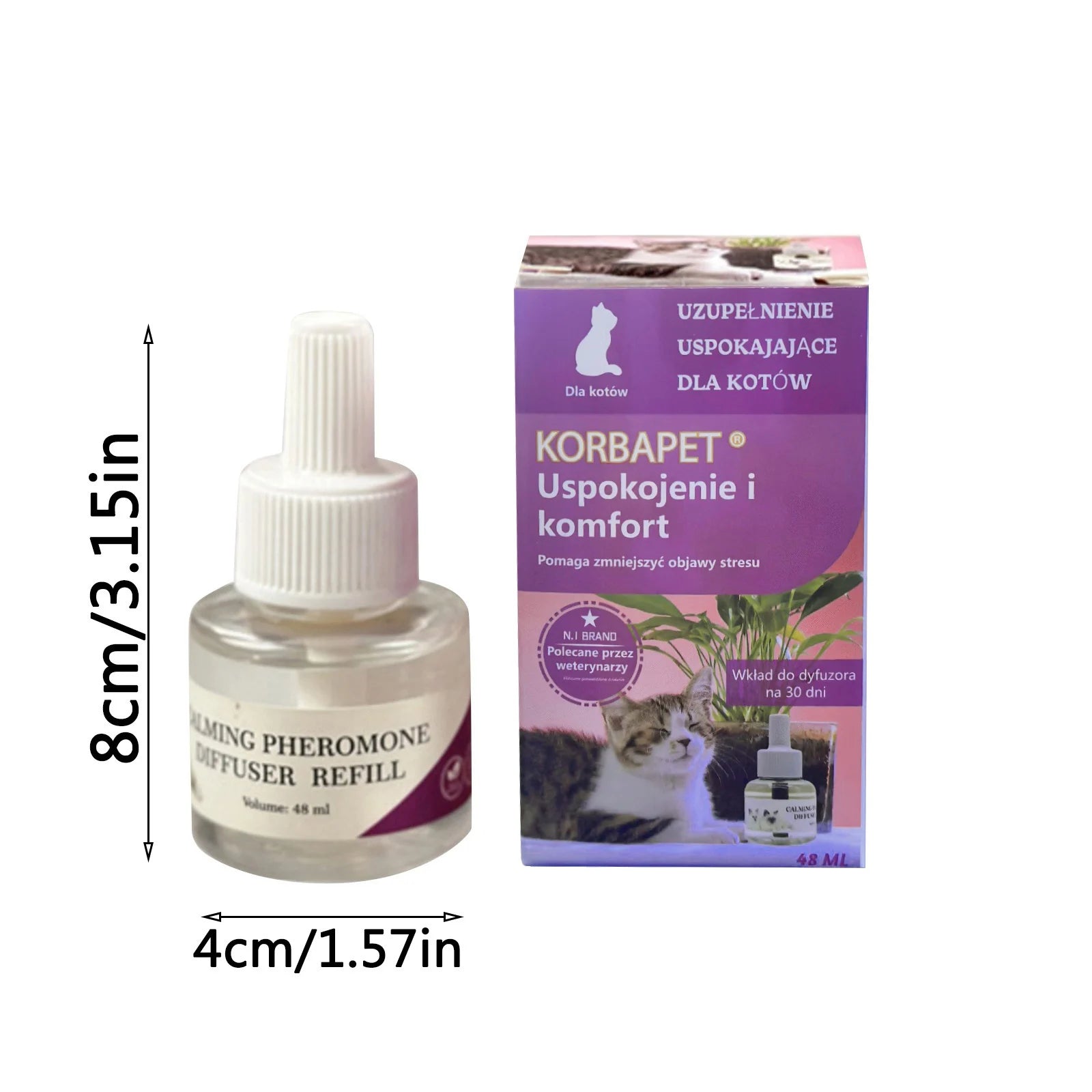 48ML Pheromone Diffuser For Cats Cat Pheromone Plug-In Relaxants Start Kit Refill Calming Spray For For Calm Relaxing Home cat Peaceful Pleasures Health and Wellness