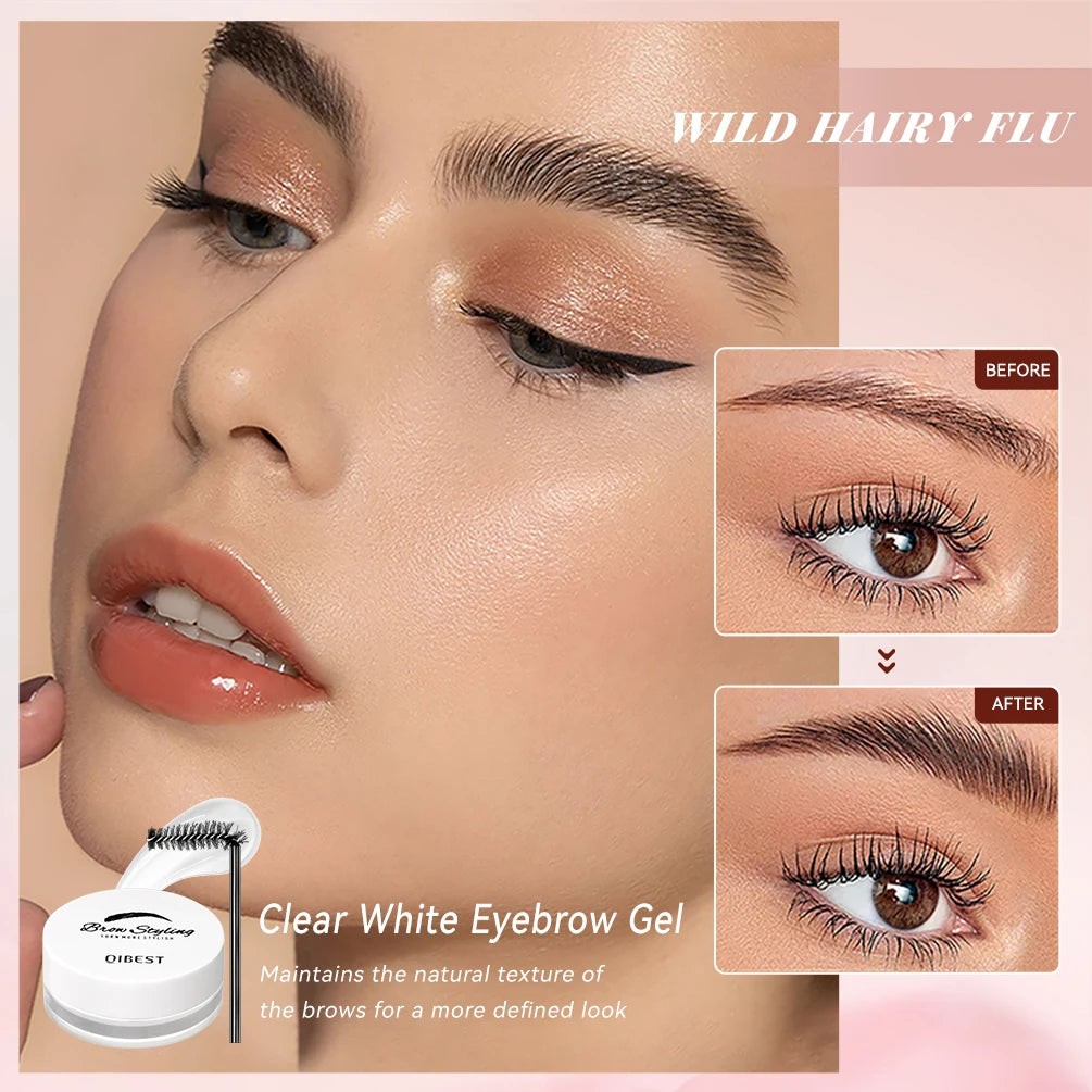 QIBEST Transparent Pomade Eyebrow Styling Soap Brows Gel Wax Fixer With Brush For Women Eyebrow Cosmetics Make Up Eyebrow Gel Peaceful Pleasures Health and Wellness