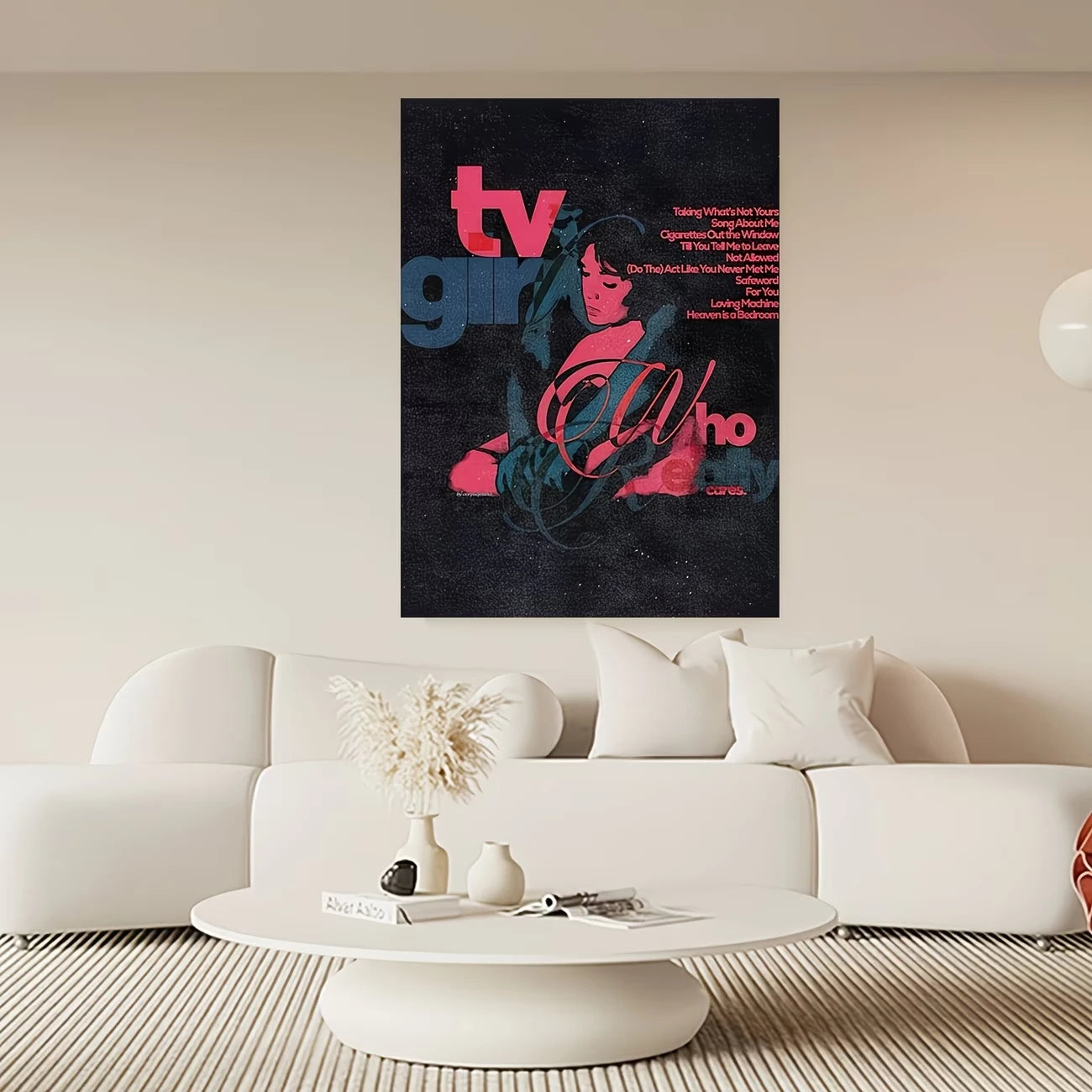 Retro Japanese Vintage TV Girl Canvas Wall Art Print Poster
