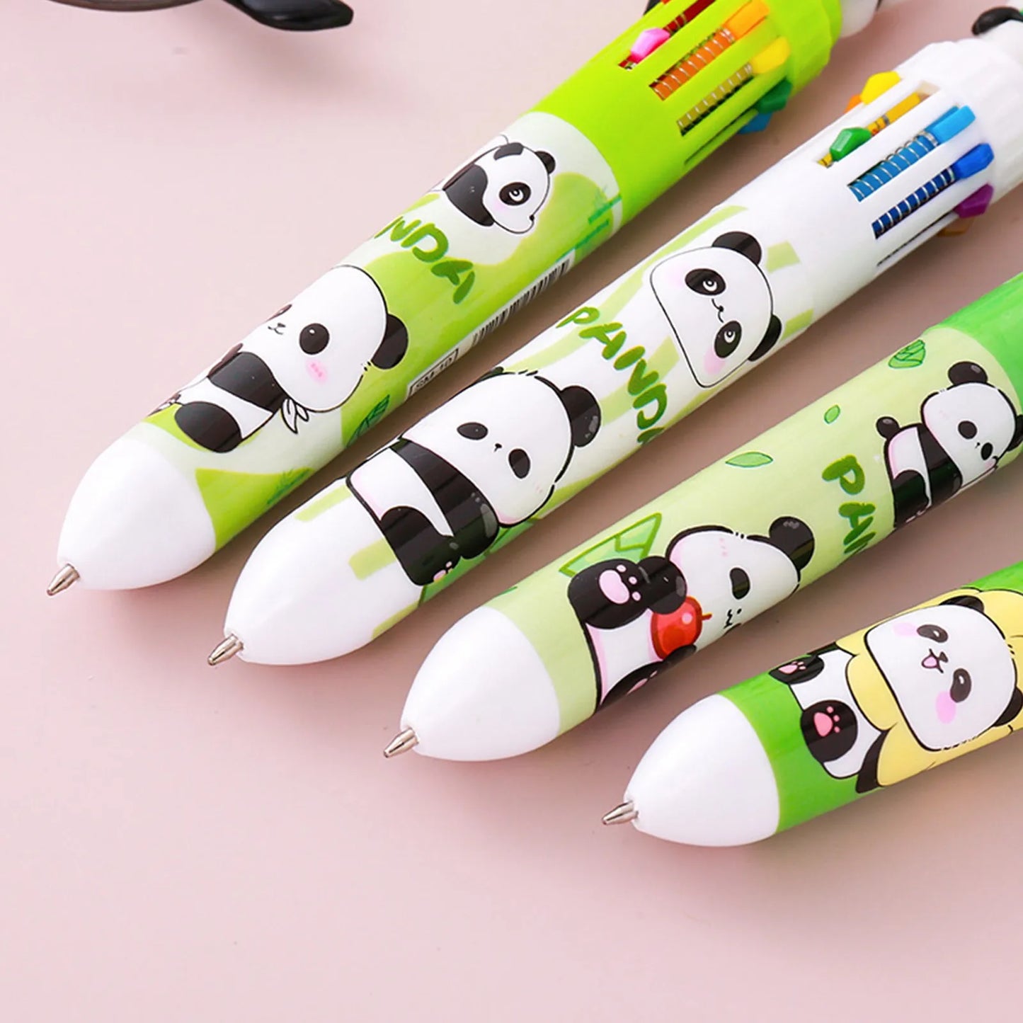 Cute Panda 10-in-1 Multicolor Ballpoint Pen | Kawaii Stationery