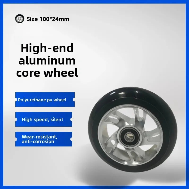 100mm Scooter Wheels with Bearings – Aluminum PU 2-Pack