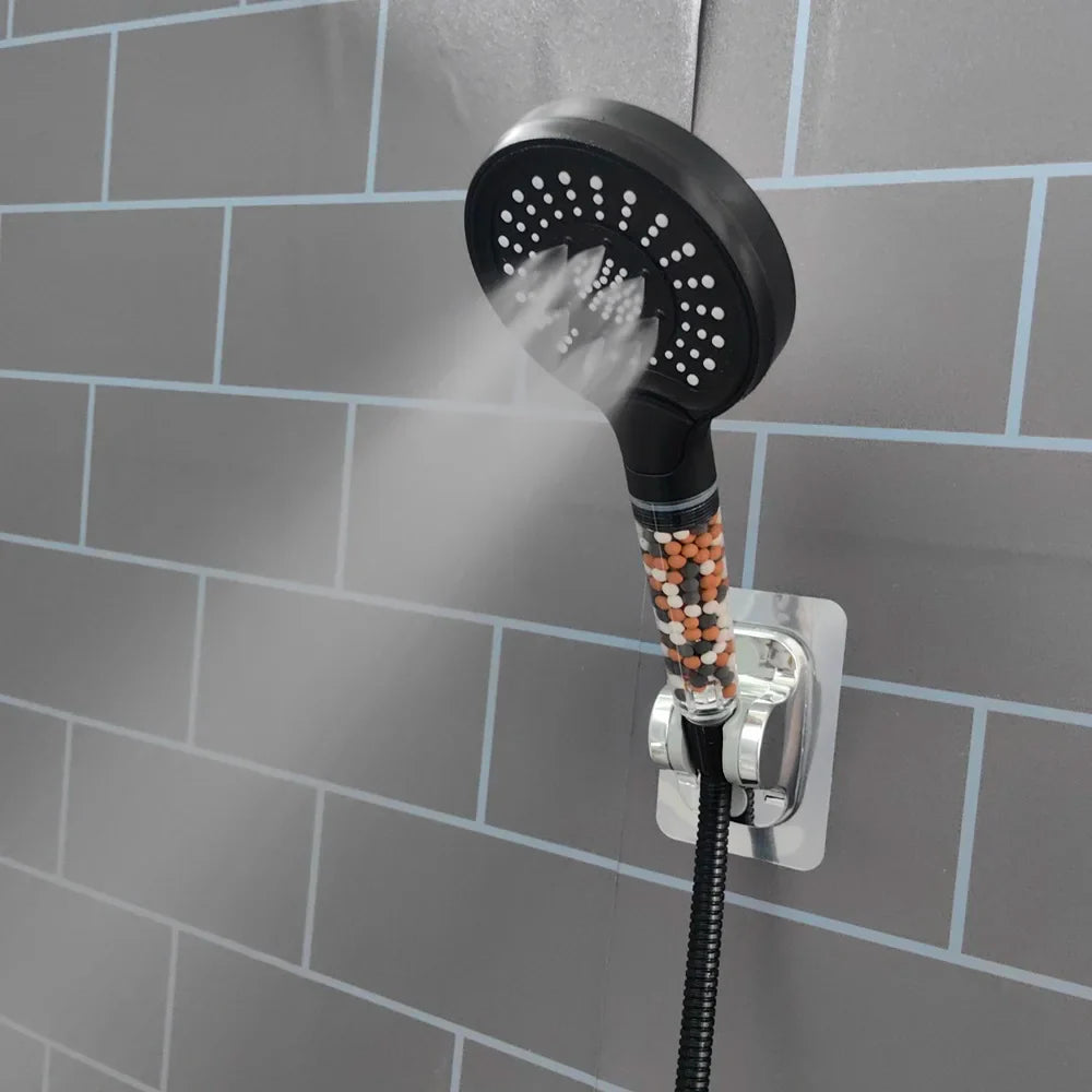 Black 3-Mode High-Pressure Shower Head | Rainfall & Anion Filter