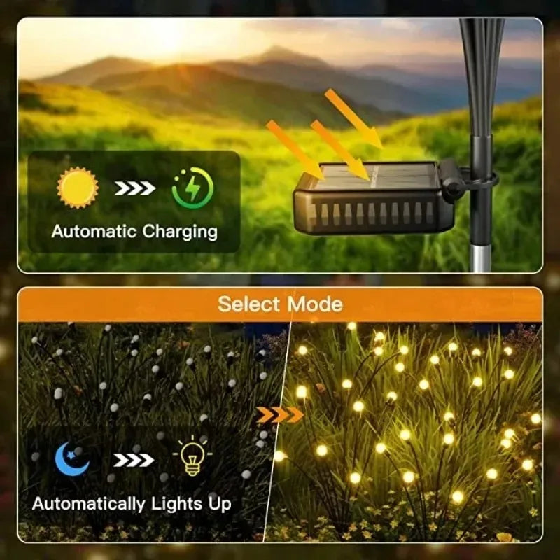 Solar Wind Firefly LED Garden Light | Waterproof Outdoor Stake