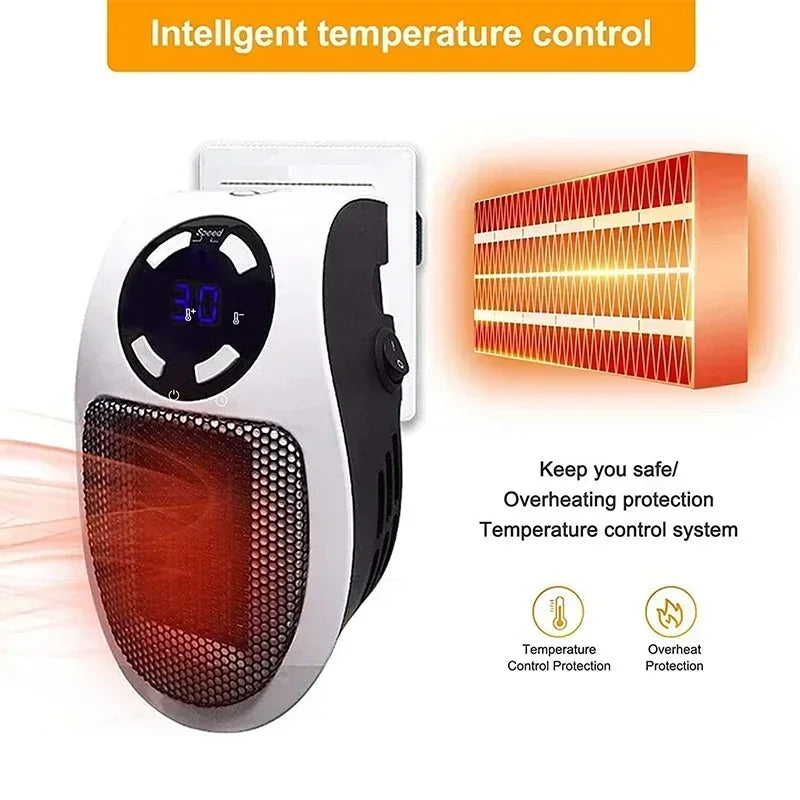 350W Portable Electric Heater with Remote Control, Wall Mounted Home Room Heater for Winter Indoor Heating Fast Warm heater Peaceful Pleasures Health and Wellness