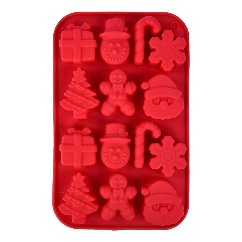 Christmas Themed Silicone Chocolate Mold Handmade Candy Mold DIY Silicone Soft Mold Christmas Silicone Chocolate Mold Practical Peaceful Pleasures Health and Wellness SKY BLUE