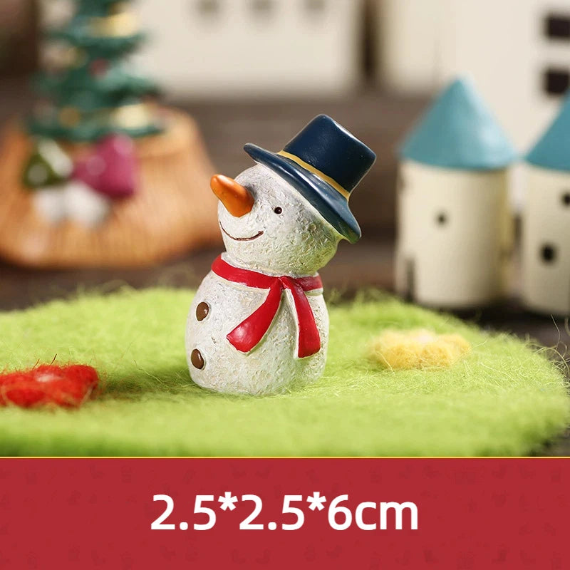 Christmas Cartoon Animal Ornaments Santa Claus Reindeer Resin Crafts