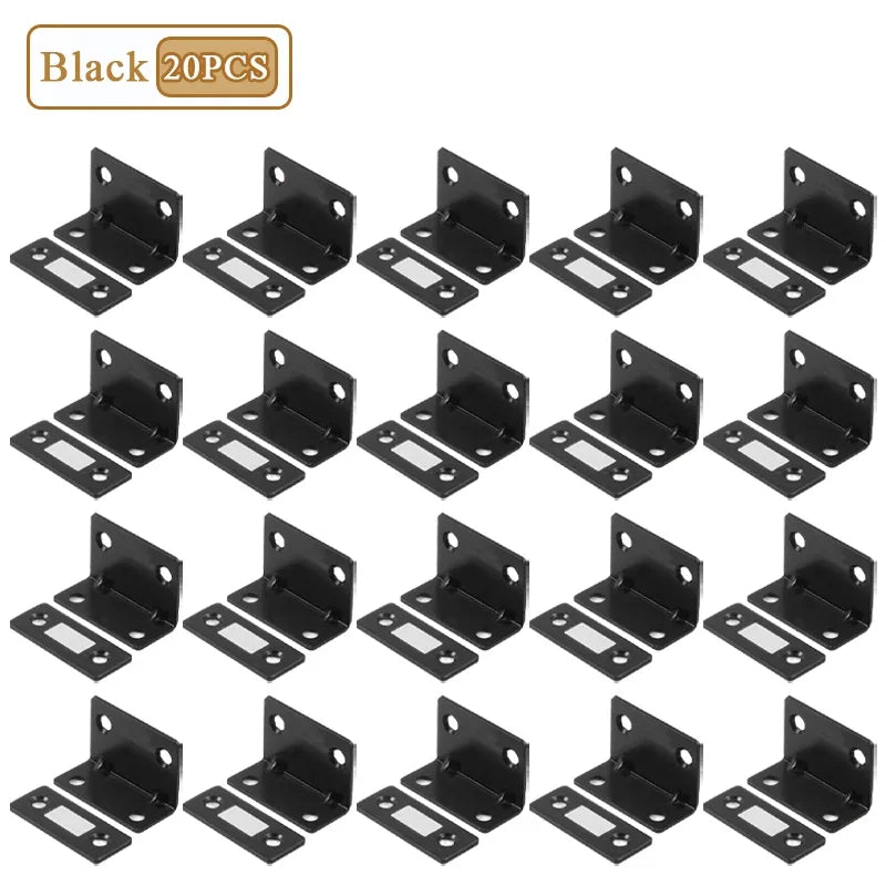 L-Shape No-Drill Magnetic Cabinet Door Catch | 1–20 Pack