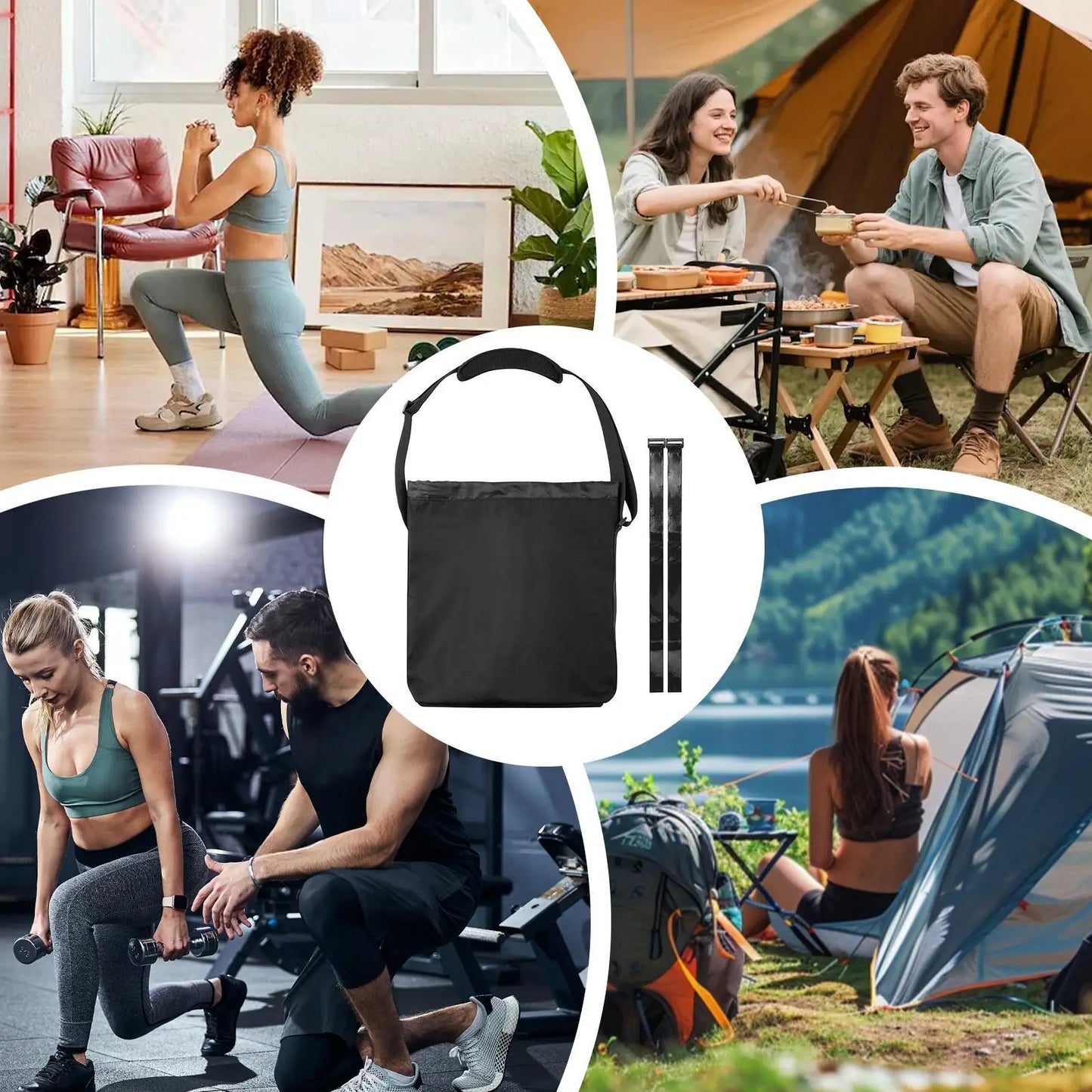 900D Nylon Sports Duffel Bag | Gym, Camping & Swimming Sports Duffel Bag Peaceful Pleasures Health and Wellness