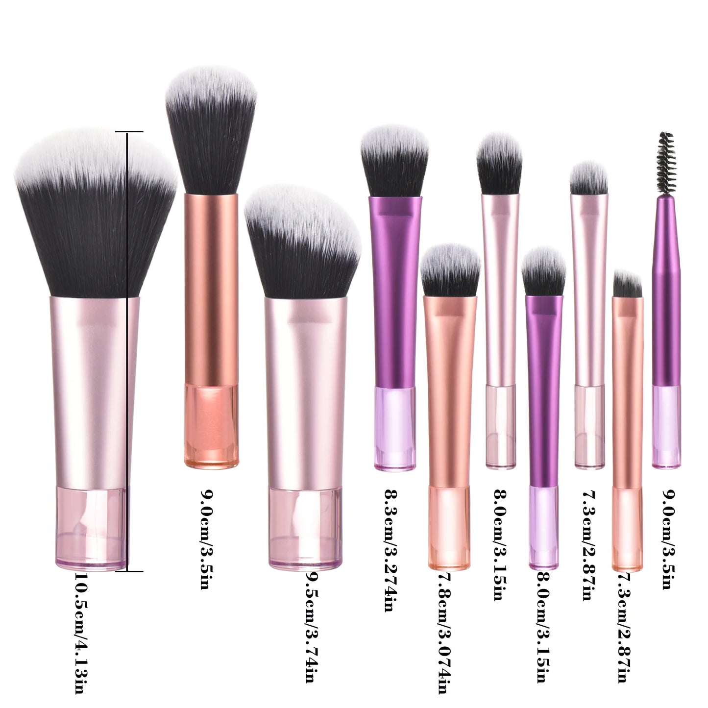 10-Piece Pink Mini Travel Makeup Brush Set | Professional Tools