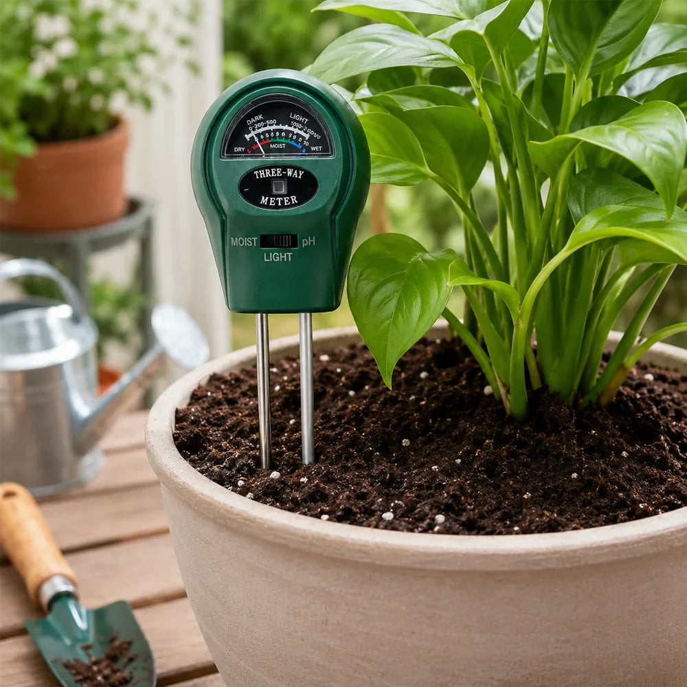3-in-1 Soil Tester – pH, Moisture & Light Meter for Plants