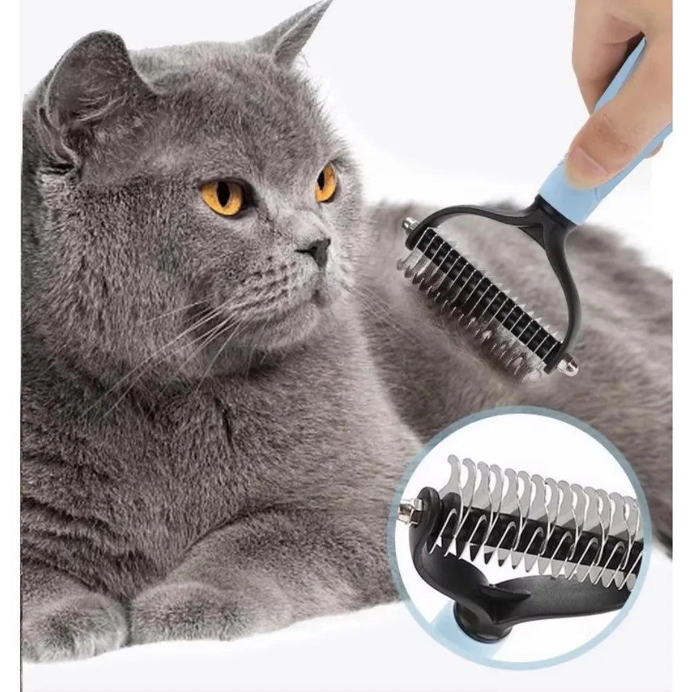 Pet Dematting Comb | Dog & Cat Grooming Brush All Coat Types