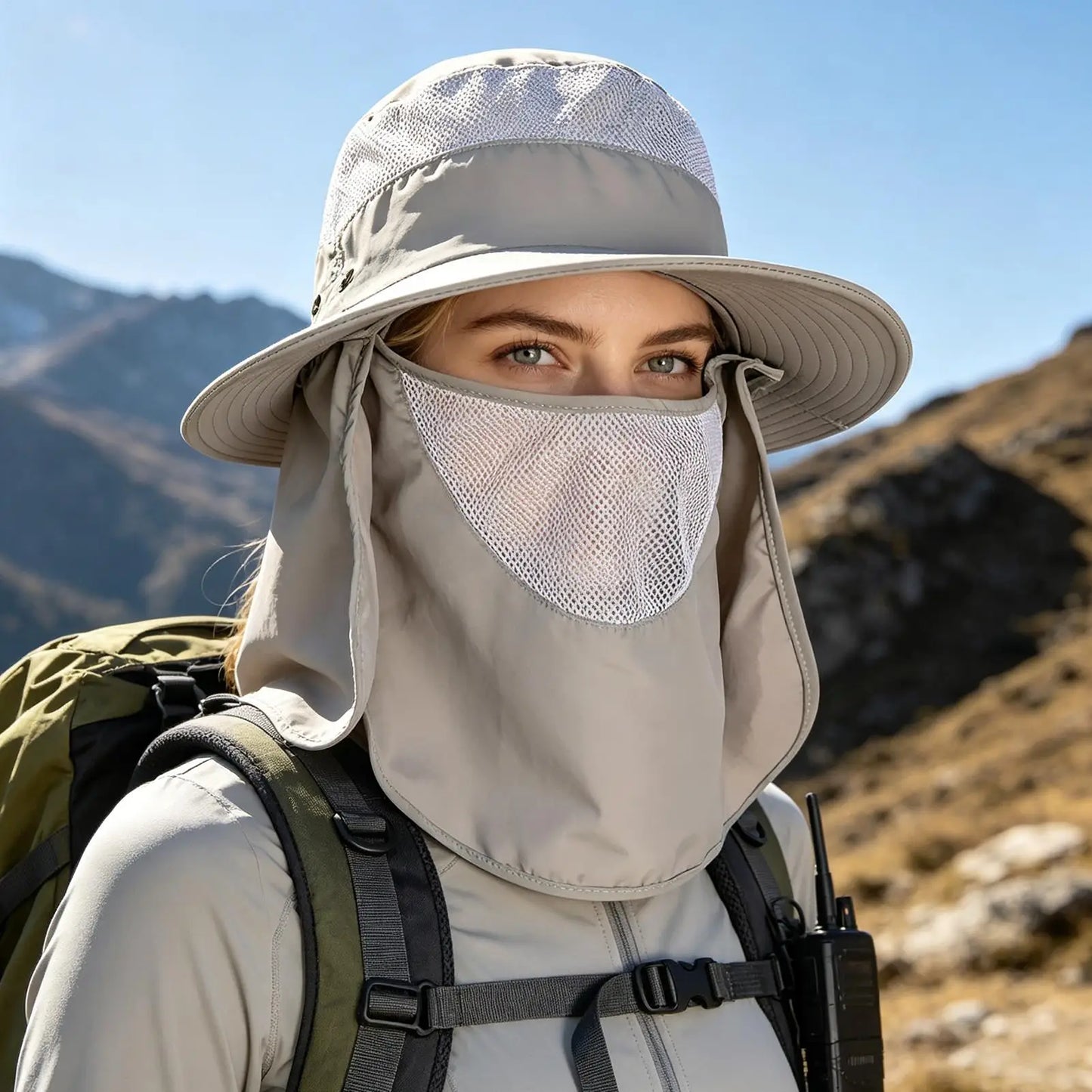 UPF 50+ Sun Hat with Neck Flap – Fishing & Hiking Bucket Hat