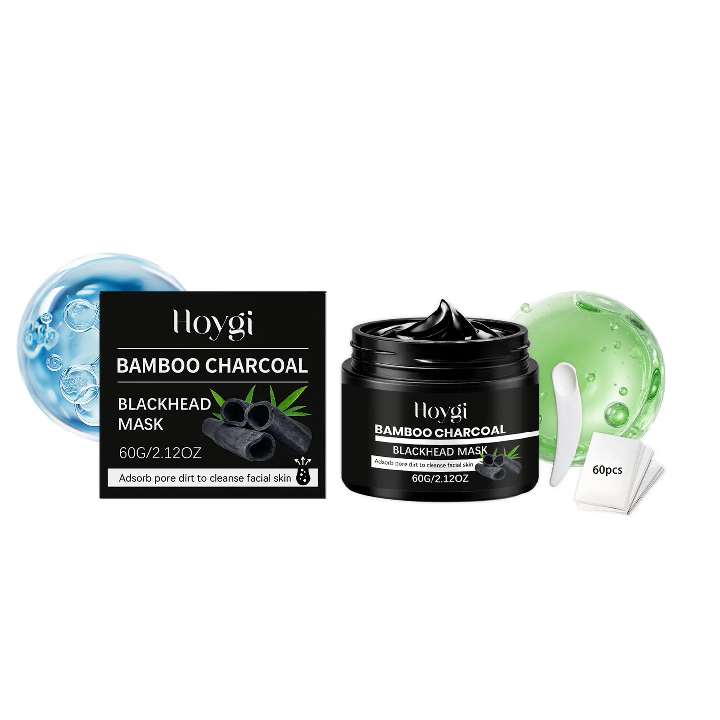 Bamboo Charcoal Blackhead Remover Mask Deep Cleansing Peel off Mask for Nose & Face Gently Removes Blackheads Smooth Skin Care Peaceful Pleasures Health and Wellness 1 Set