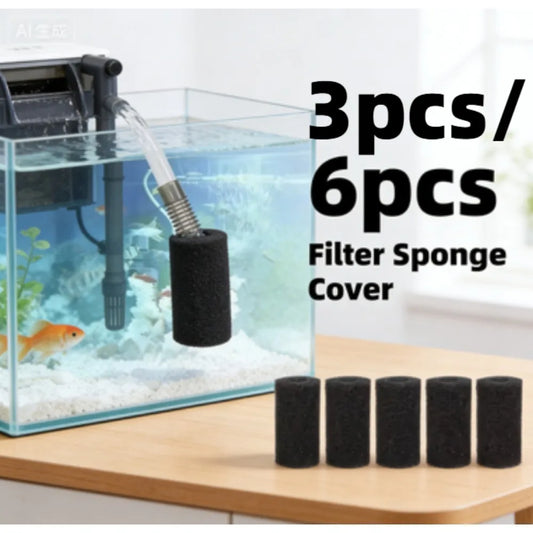 3Pcs/6 Pcs Aquarium Accessories Biochemical Filter Sponge Fish Tank Inlet Water Pre-Filter Sponge Cartridge Replacement Filter Peaceful Pleasures Health and Wellness
