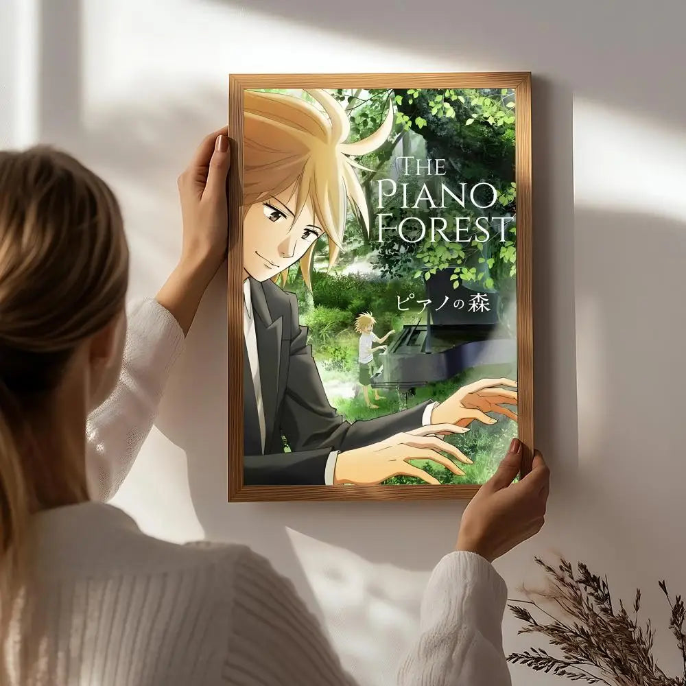 Anime F-Forest of Piano Poster HD Self Adhesive Waterproof Wall Art Ideal for Home Office Dorm Bedroom Great Gift Peaceful Pleasures Health and Wellness White5 21X30cmNoframe