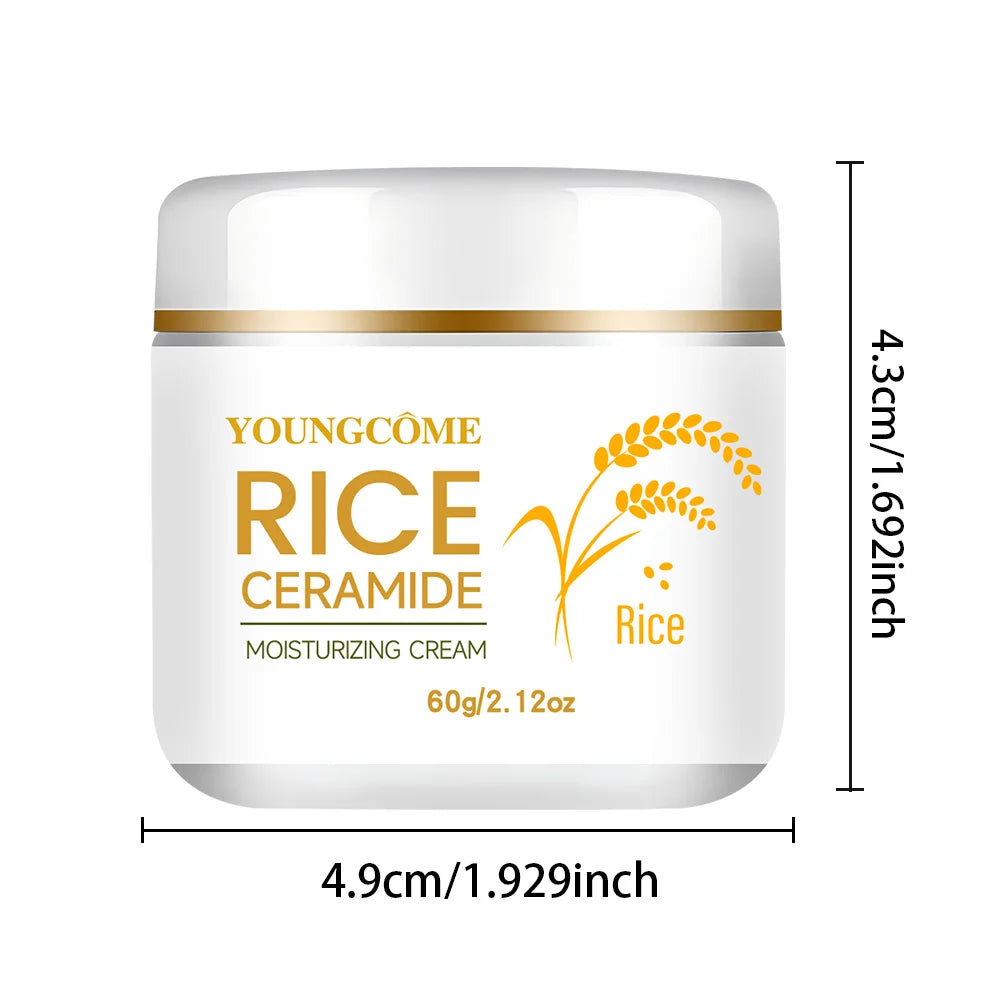 30/60g Rice Cream For Face White Rice Essence Brightening Moisturizing Cream Lightweight Moisturizer Face Cream Smooth Lines Peaceful Pleasures Health and Wellness 60g