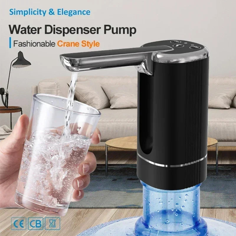 ‌Portable Electric Water Pump Dispenser Foldable USB Rechargeable for 5 Gallon Bottles for Home/Office/Travel Peaceful Pleasures Health and Wellness