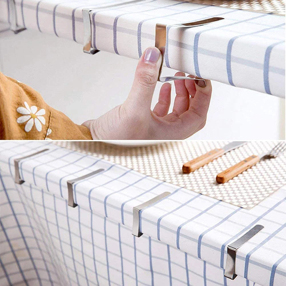 4/6/8Pcs Table Cloth Clips Stainless Steel Table Cloth Holding Clip Fits Up To 1.7” Thick Tables Windproof for Party Picnic BBQ Peaceful Pleasures Health and Wellness