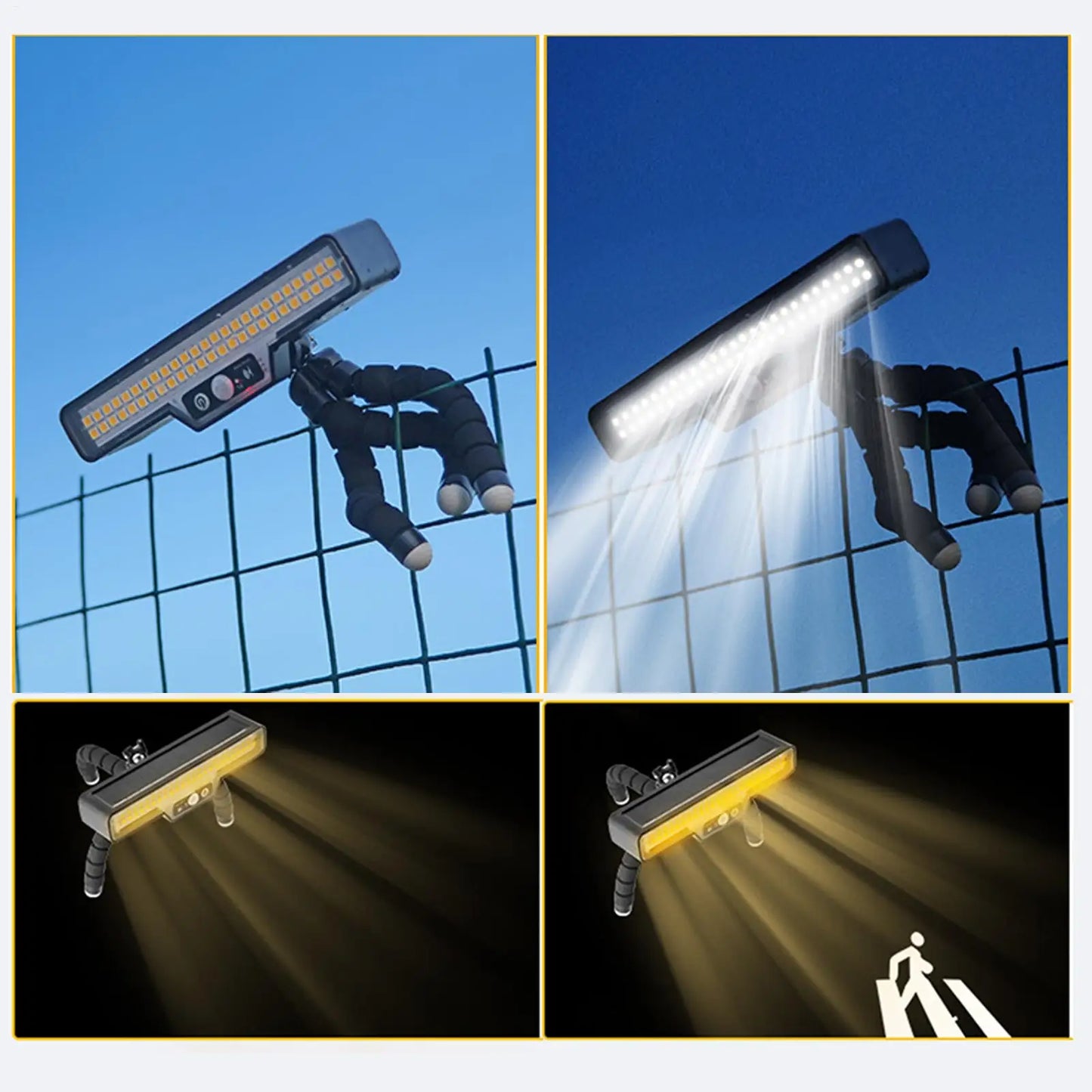 Solar Motion Sensor Wall Light Outdoor Waterproof LED Security Step Lighting For Garden Yard Driveway Patio Fence Porch Peaceful Pleasures Health and Wellness