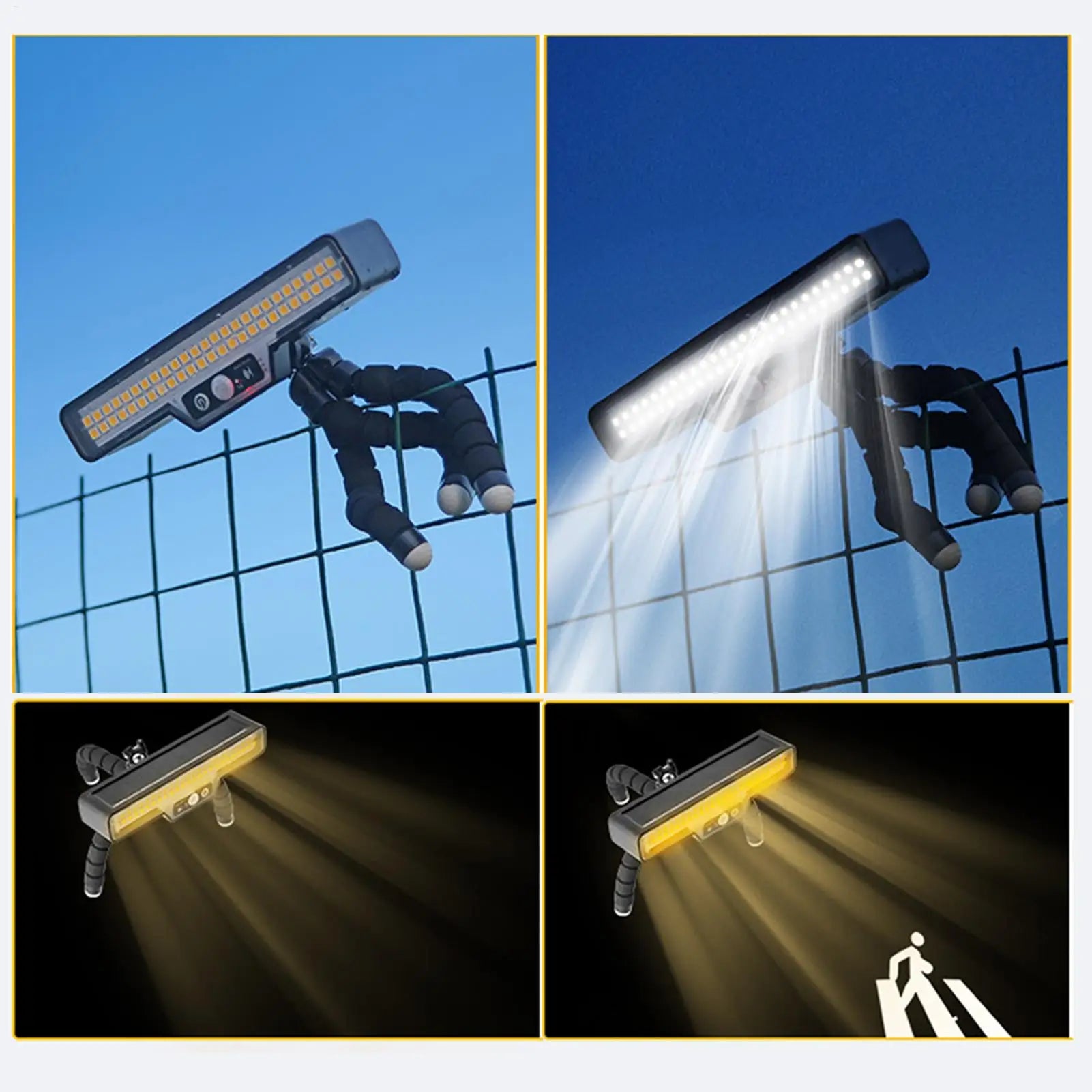 Solar Motion Sensor Wall Light Outdoor Waterproof LED Security Step Lighting For Garden Yard Driveway Patio Fence Porch Peaceful Pleasures Health and Wellness