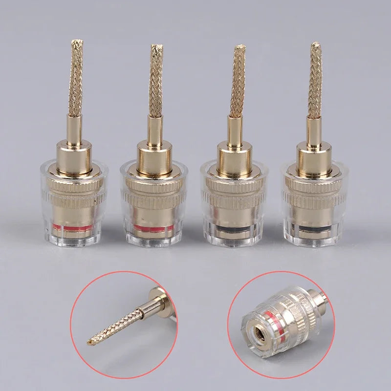 4mm Banana Female to 2mm Pin HIFI Cable Adapter | Copper Plug Audio Cable Adapter Peaceful Pleasures Health and Wellness