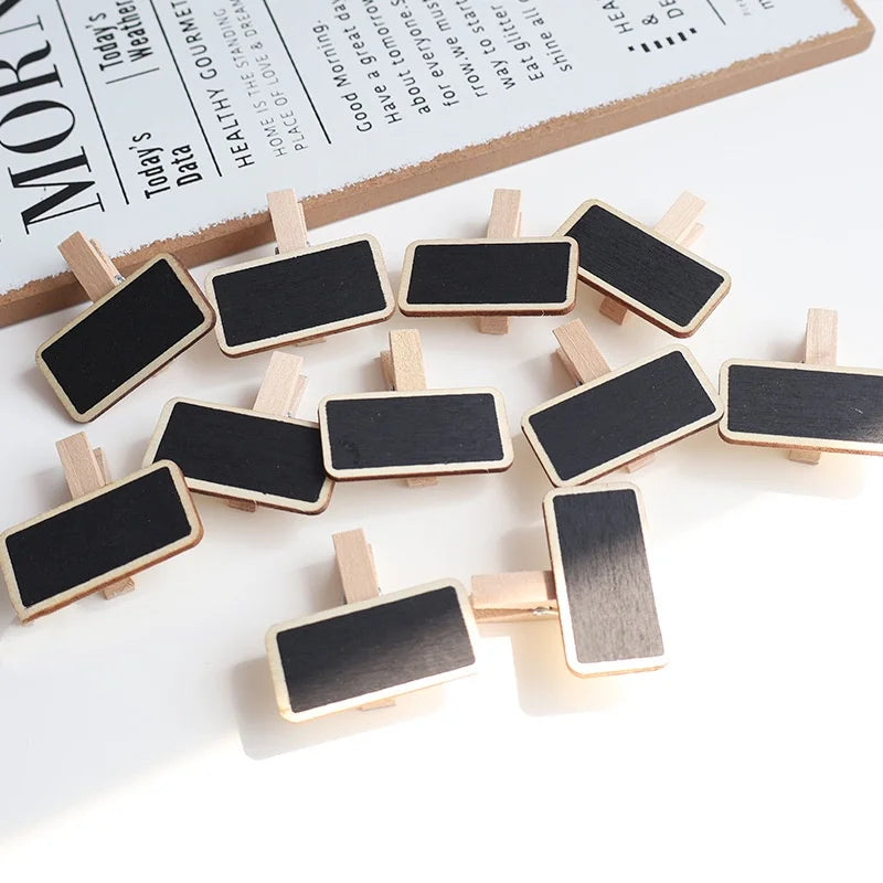 Bview Art Mini Wooden Chalkboard Clip Price Tag Display Holder Memo